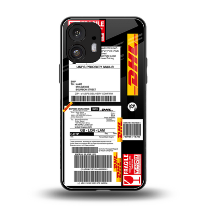 dhl delivery label back phone cover | glass case for nothing phone 2
