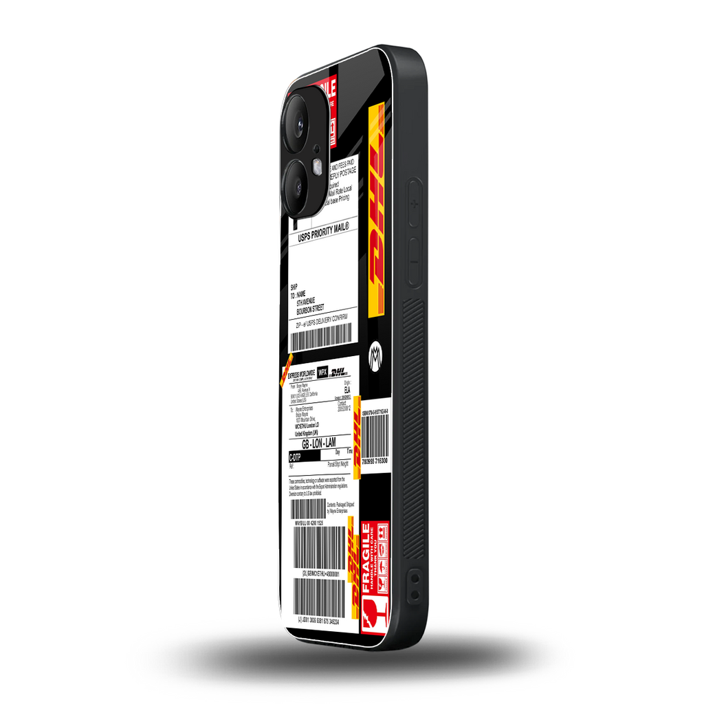 dhl delivery label back phone cover | glass case for nothing phone 2
