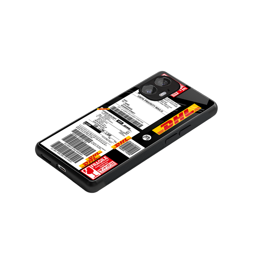 dhl delivery label back phone cover | glass case for nothing phone 2