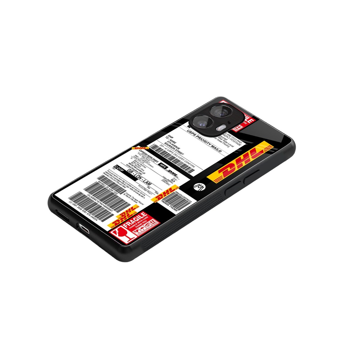 dhl delivery label back phone cover | glass case for nothing phone 2