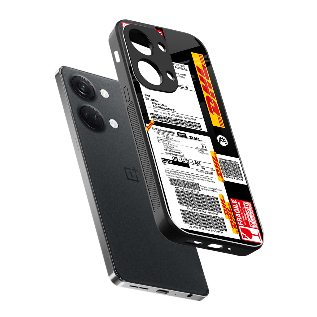 dhl delivery label back phone cover | glass case for oneplus nord 3
