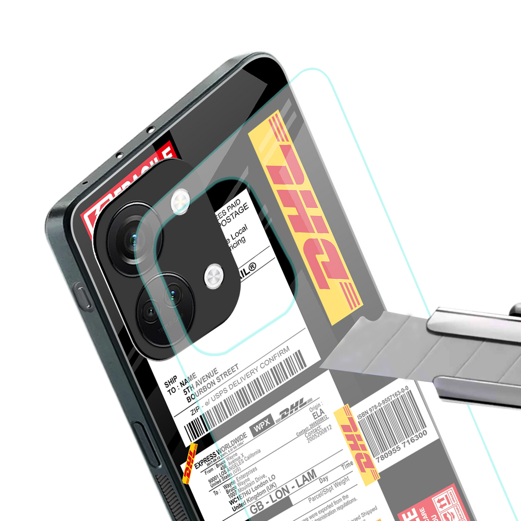 dhl delivery label back phone cover | glass case for oneplus nord 3