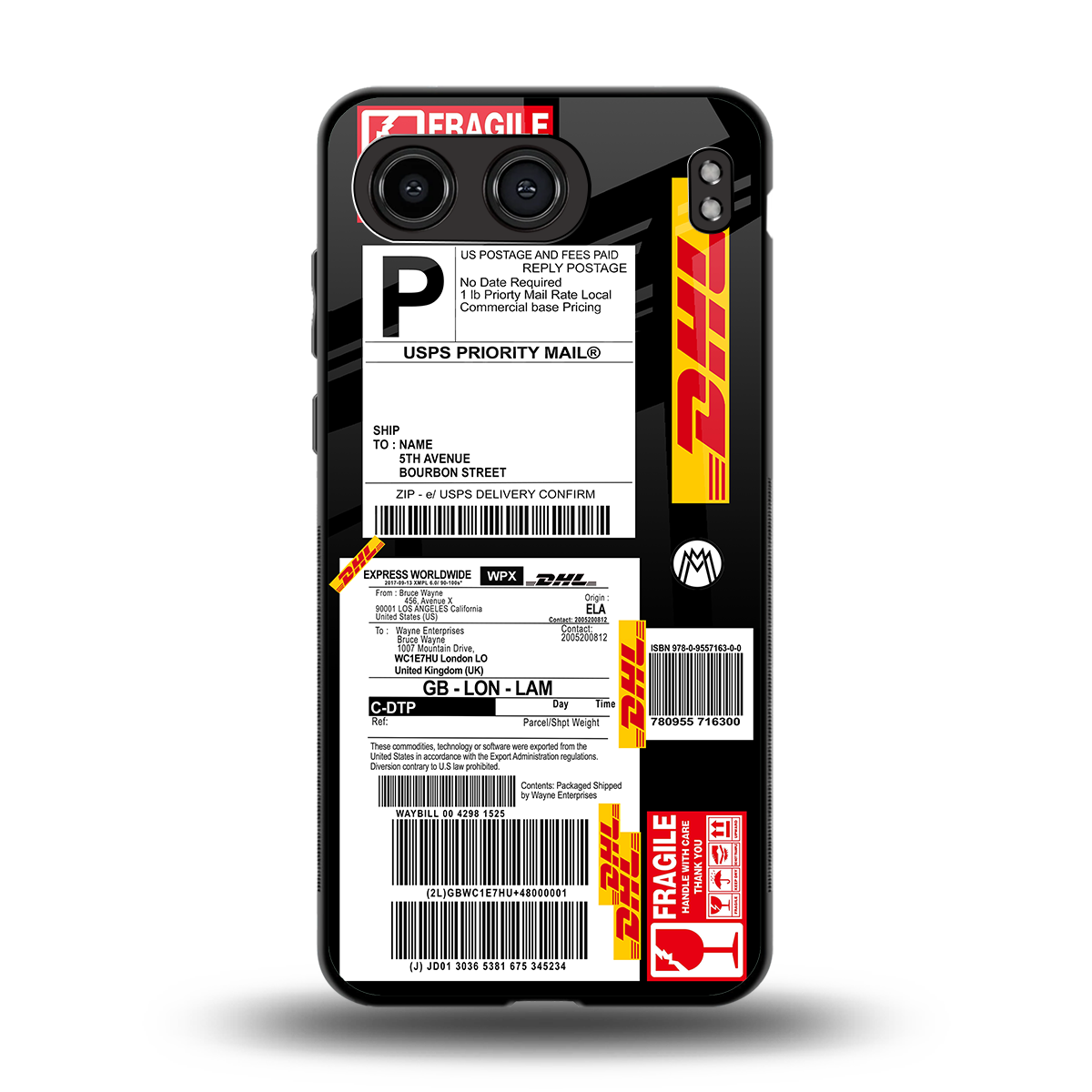 dhl delivery label back phone cover | glass case for oneplus nord 4