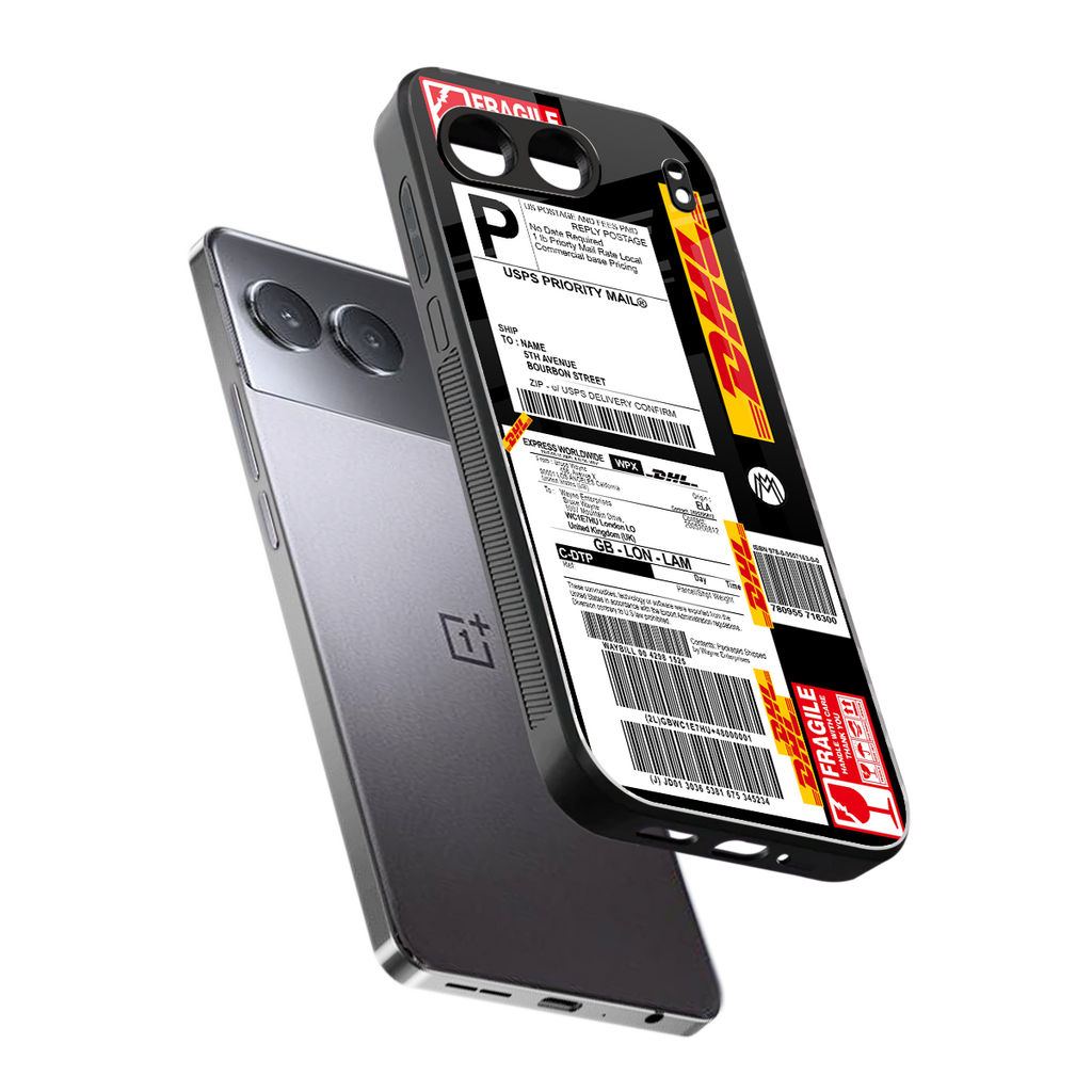 dhl delivery label back phone cover | glass case for oneplus nord 4