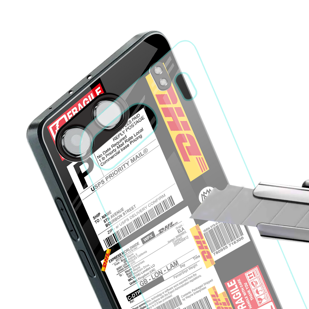 dhl delivery label back phone cover | glass case for oneplus nord 4