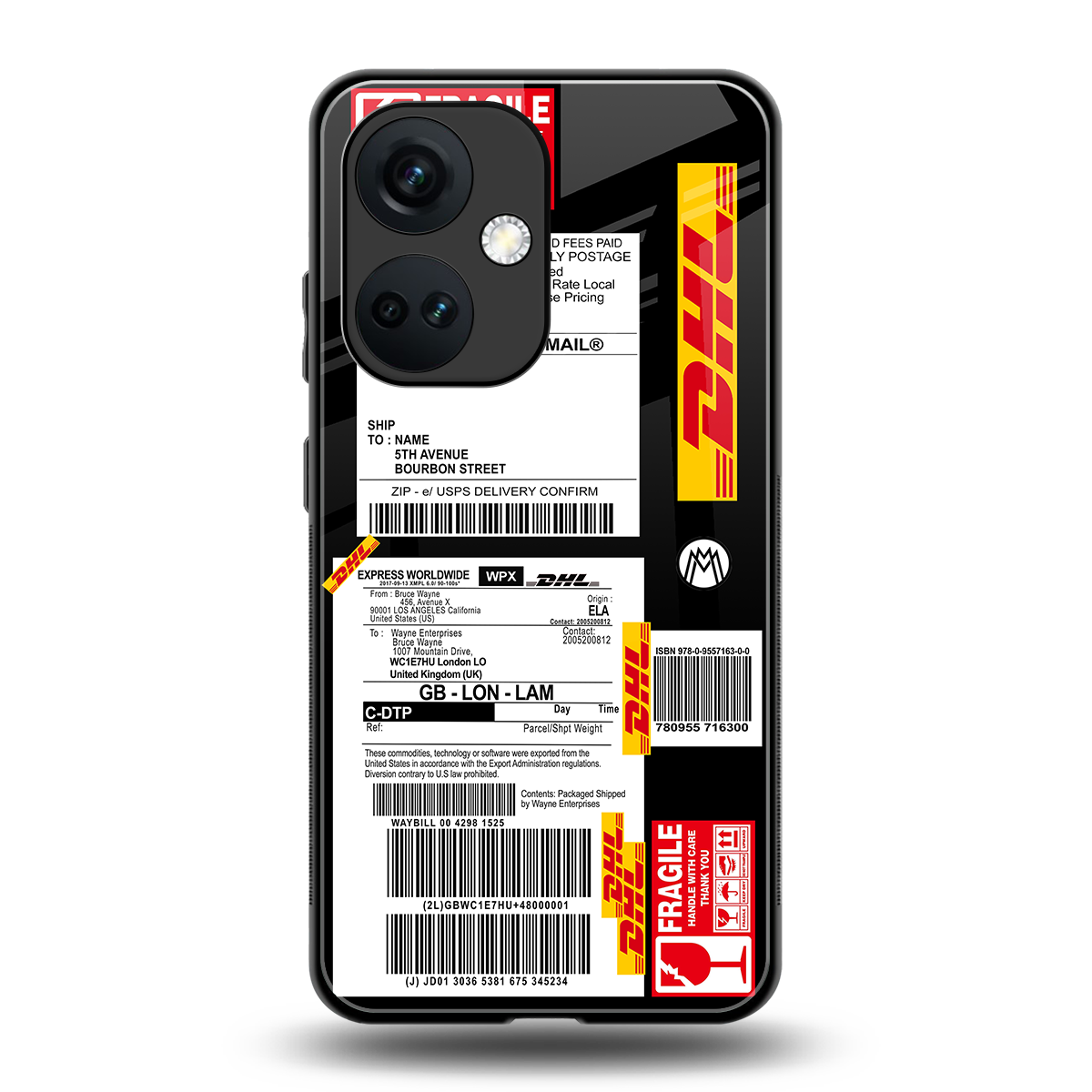 dhl delivery label back phone cover | glass case for oneplus nord ce 3