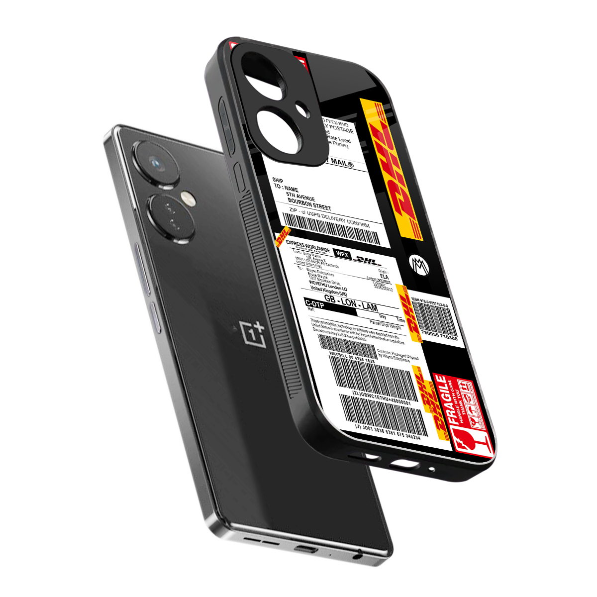 dhl delivery label back phone cover | glass case for oneplus nord ce 3