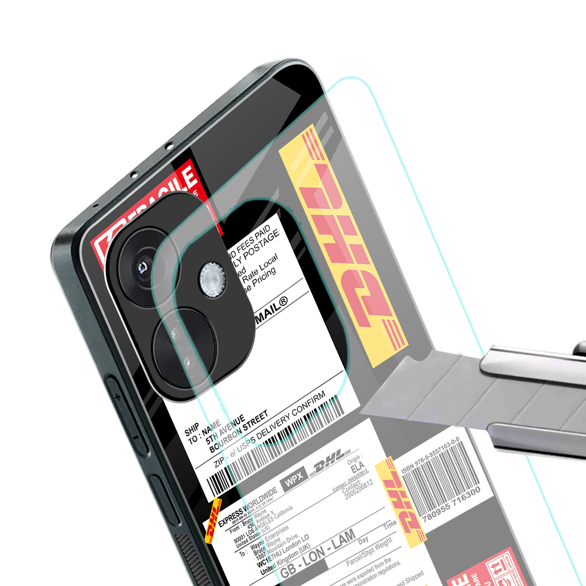 dhl delivery label back phone cover | glass case for oneplus nord ce 3