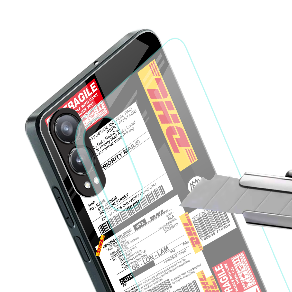 dhl delivery label back phone cover | glass case for oneplus nord ce 4 lite