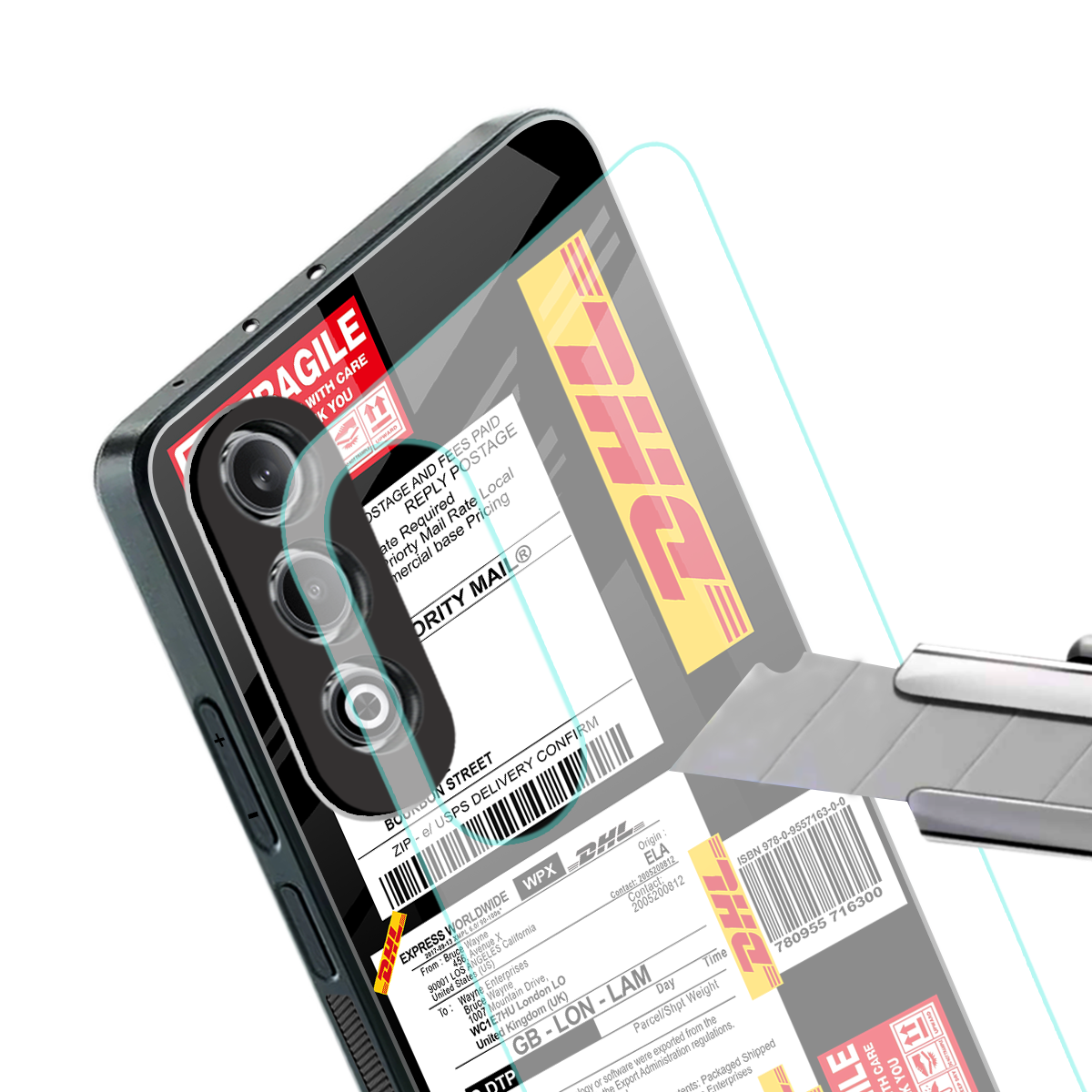 dhl delivery label back phone cover | glass case for oneplus nord ce 4
