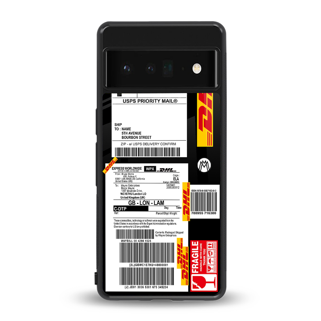 dhl delivery label back phone cover | glass case for google pixel 6 pro