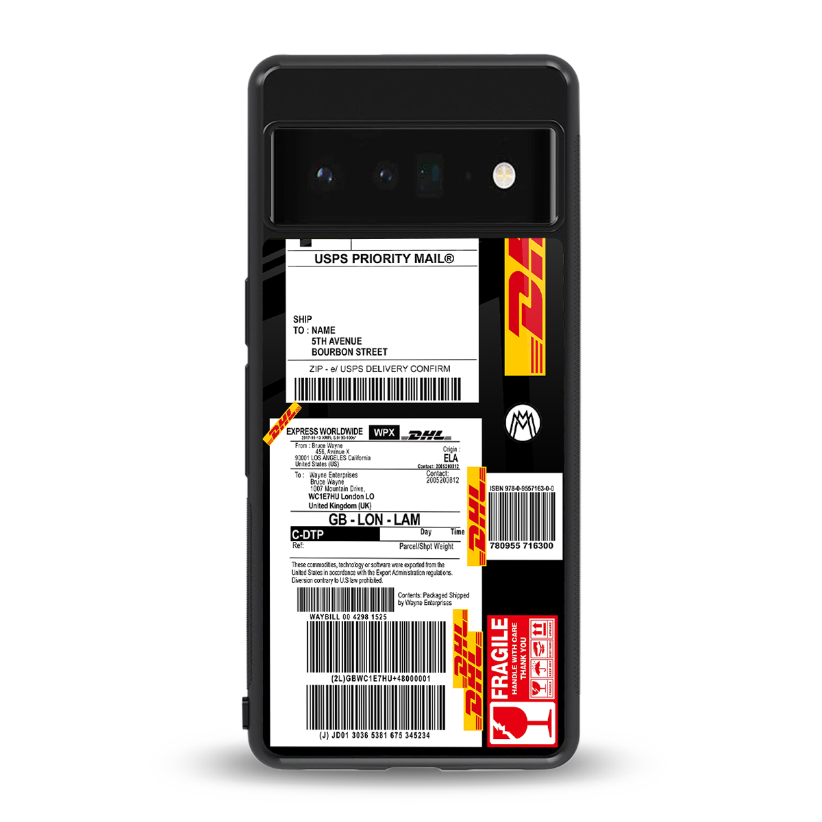 dhl delivery label back phone cover | glass case for google pixel 6 pro