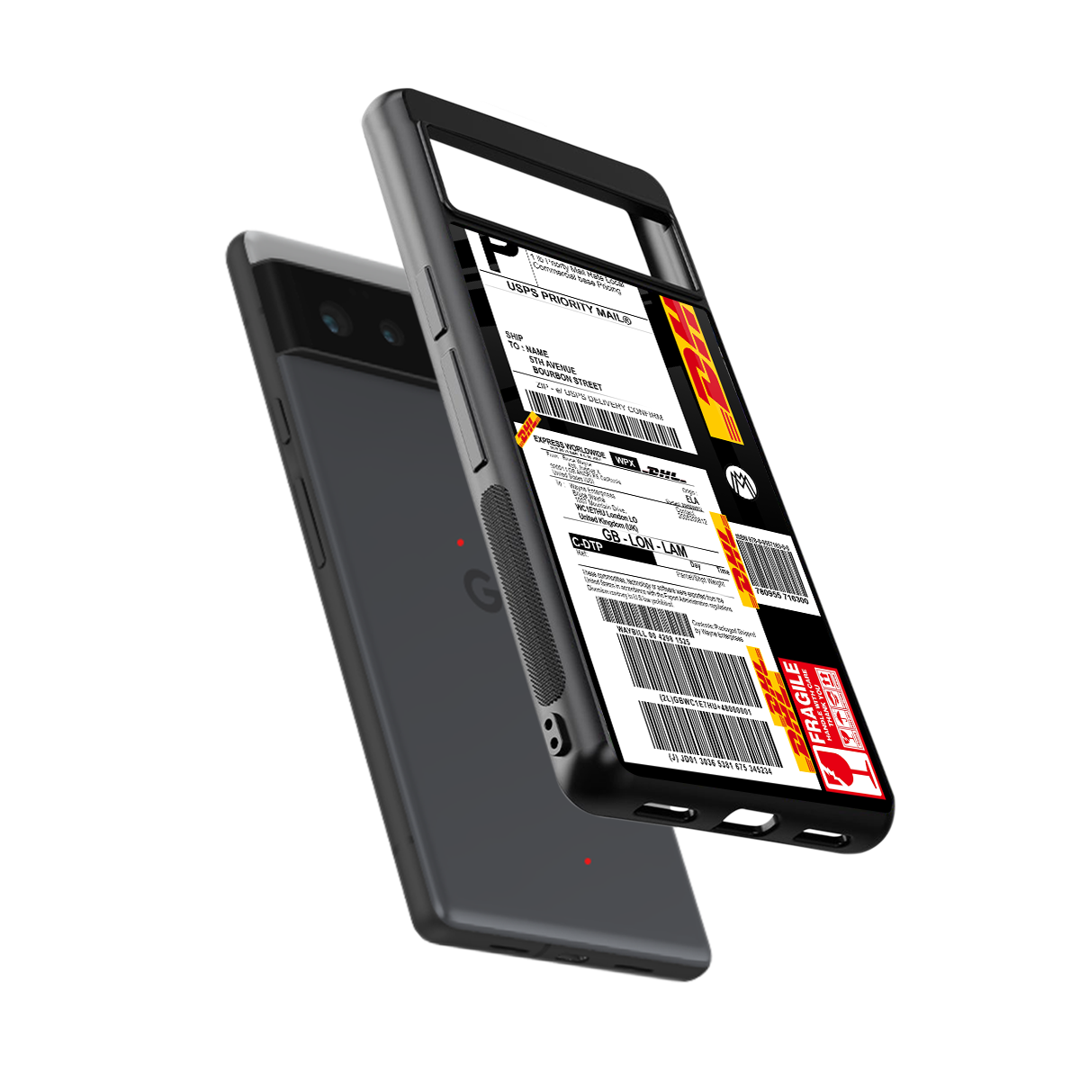 dhl delivery label back phone cover | glass case for google pixel 6