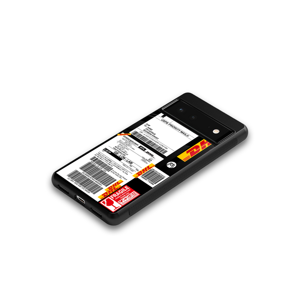 dhl delivery label back phone cover | glass case for google pixel 6