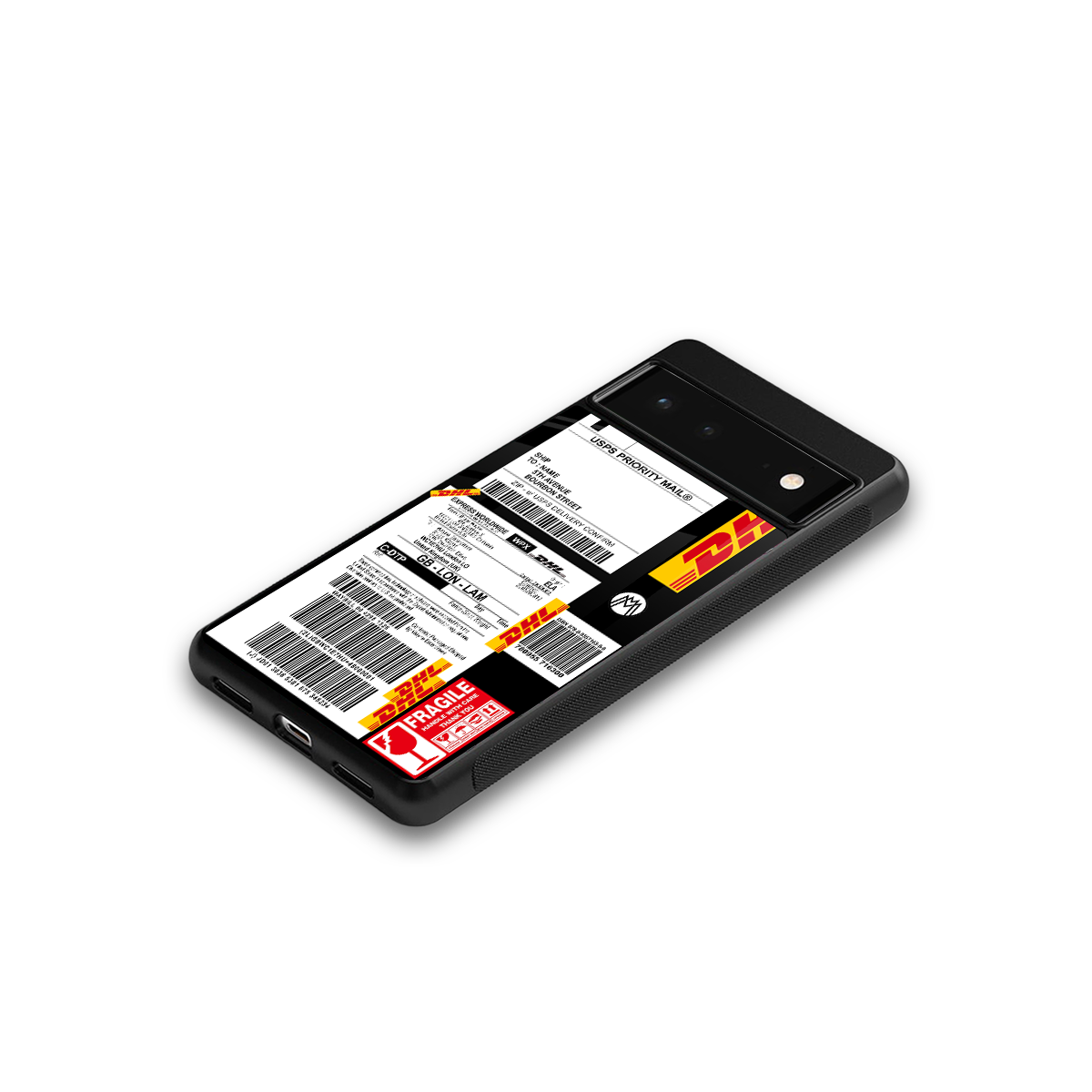 dhl delivery label back phone cover | glass case for google pixel 6