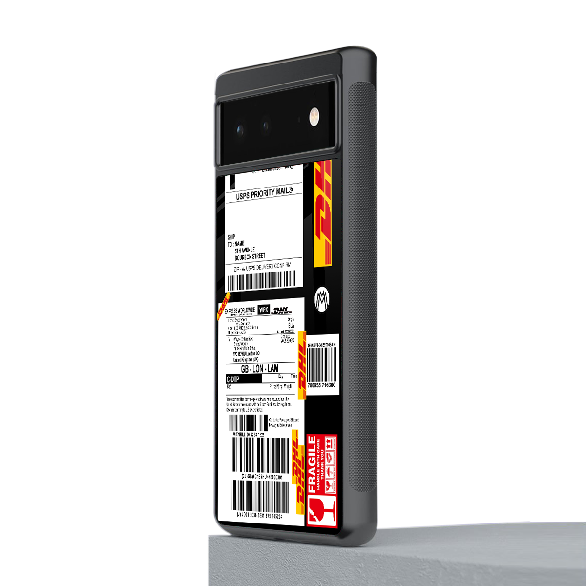 dhl delivery label back phone cover | glass case for google pixel 6