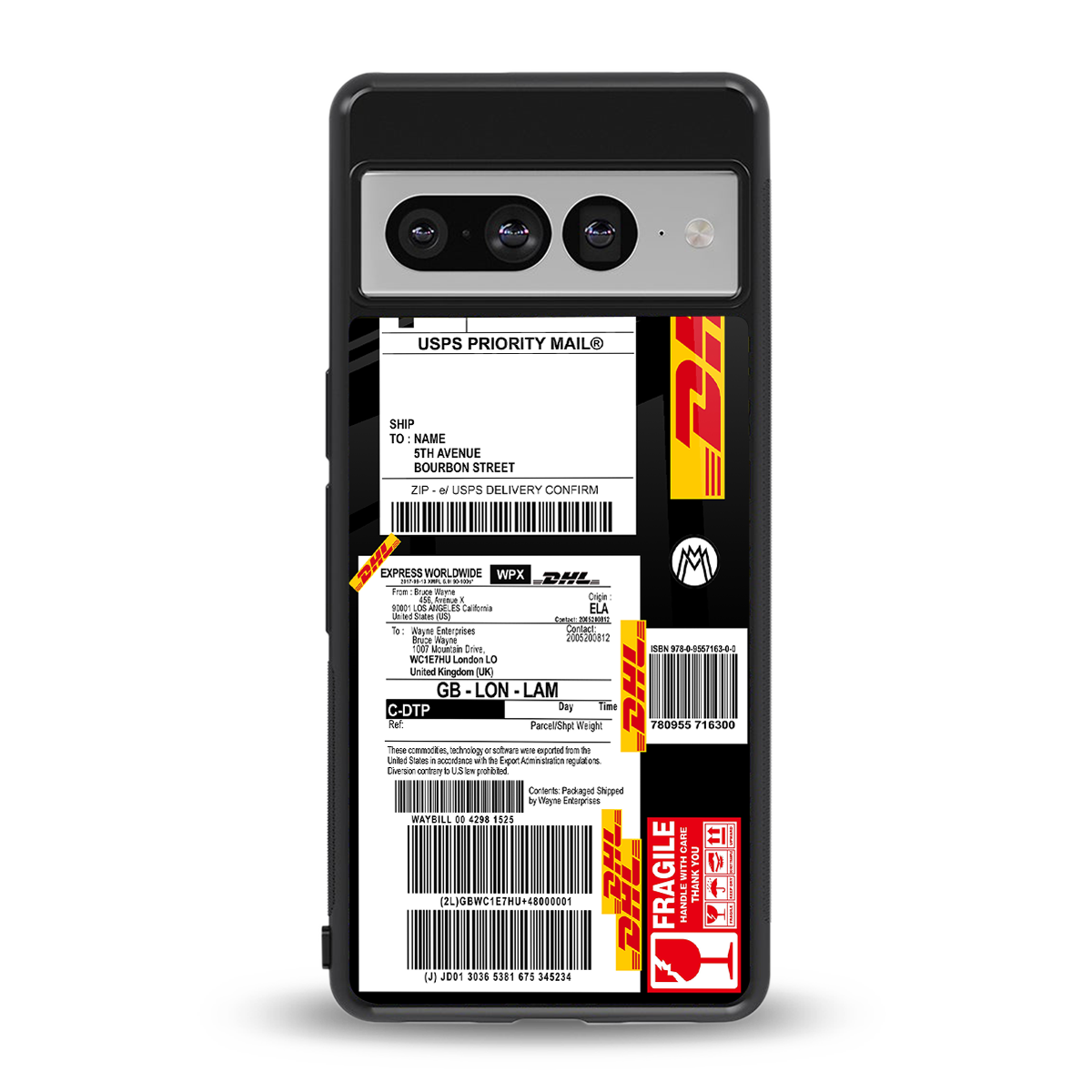 dhl delivery label back phone cover | glass case for google pixel 7 pro