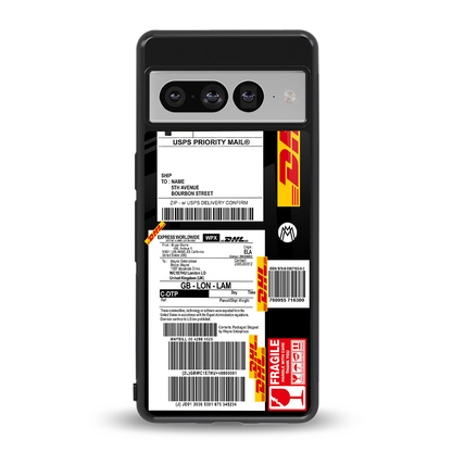 dhl delivery label back phone cover | glass case for google pixel 7 pro