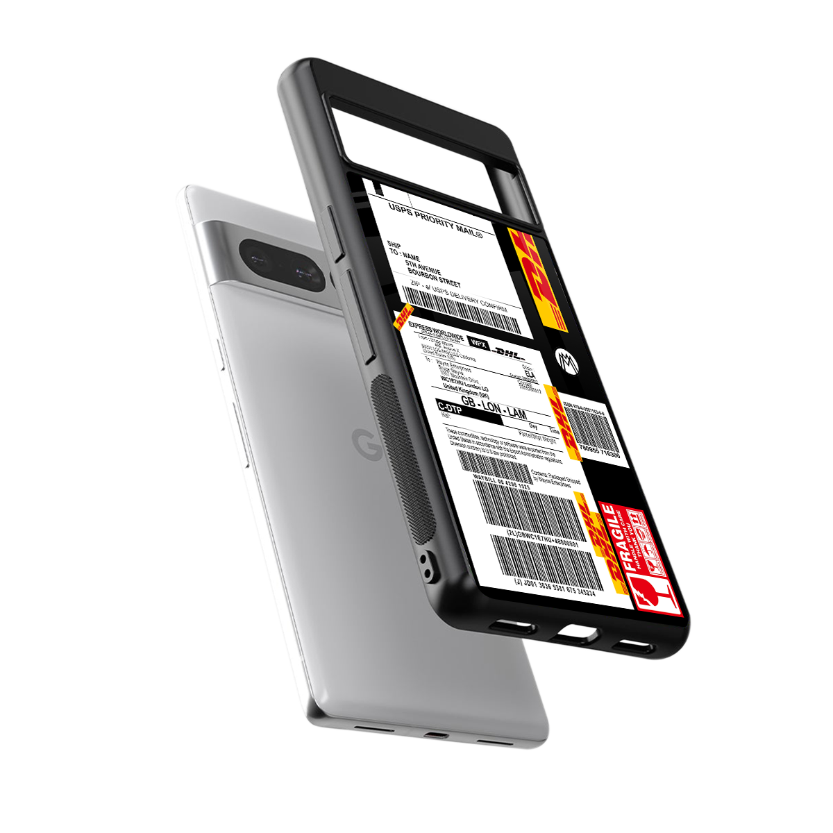dhl delivery label back phone cover | glass case for google pixel 7 pro