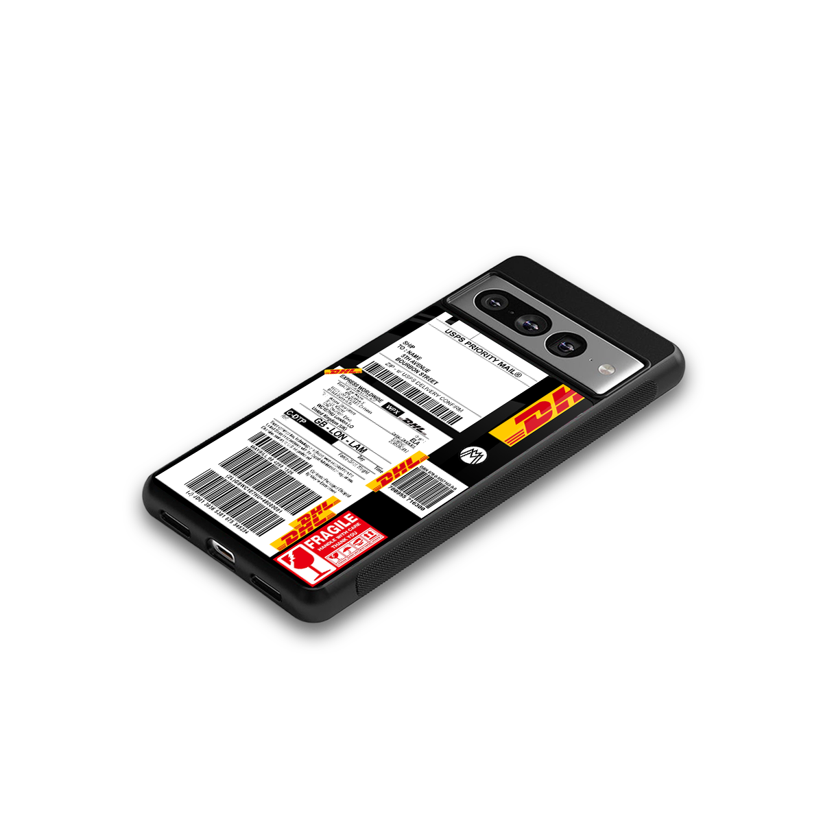 dhl delivery label back phone cover | glass case for google pixel 7 pro