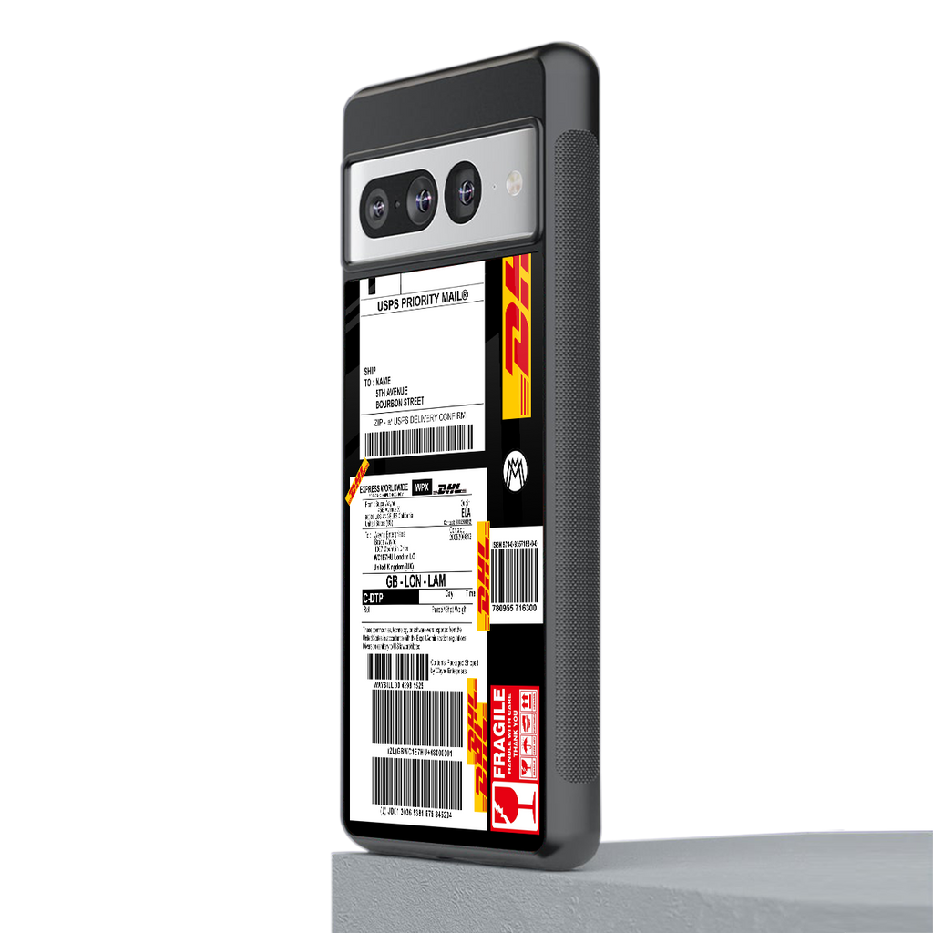 dhl delivery label back phone cover | glass case for google pixel 7 pro