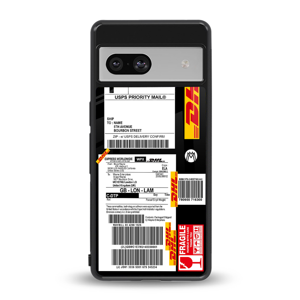 dhl delivery label back phone cover | glass case for Google Pixel 7
