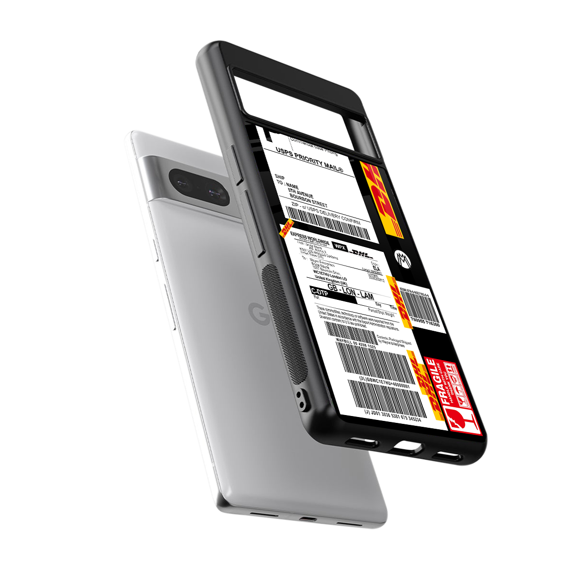 dhl delivery label back phone cover | glass case for Google Pixel 7A