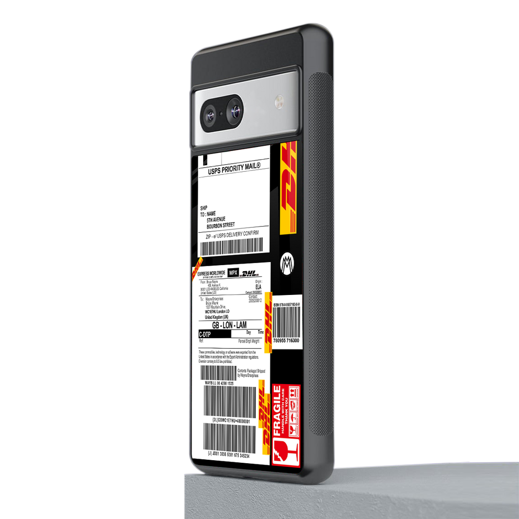 dhl delivery label back phone cover | glass case for Google Pixel 7A