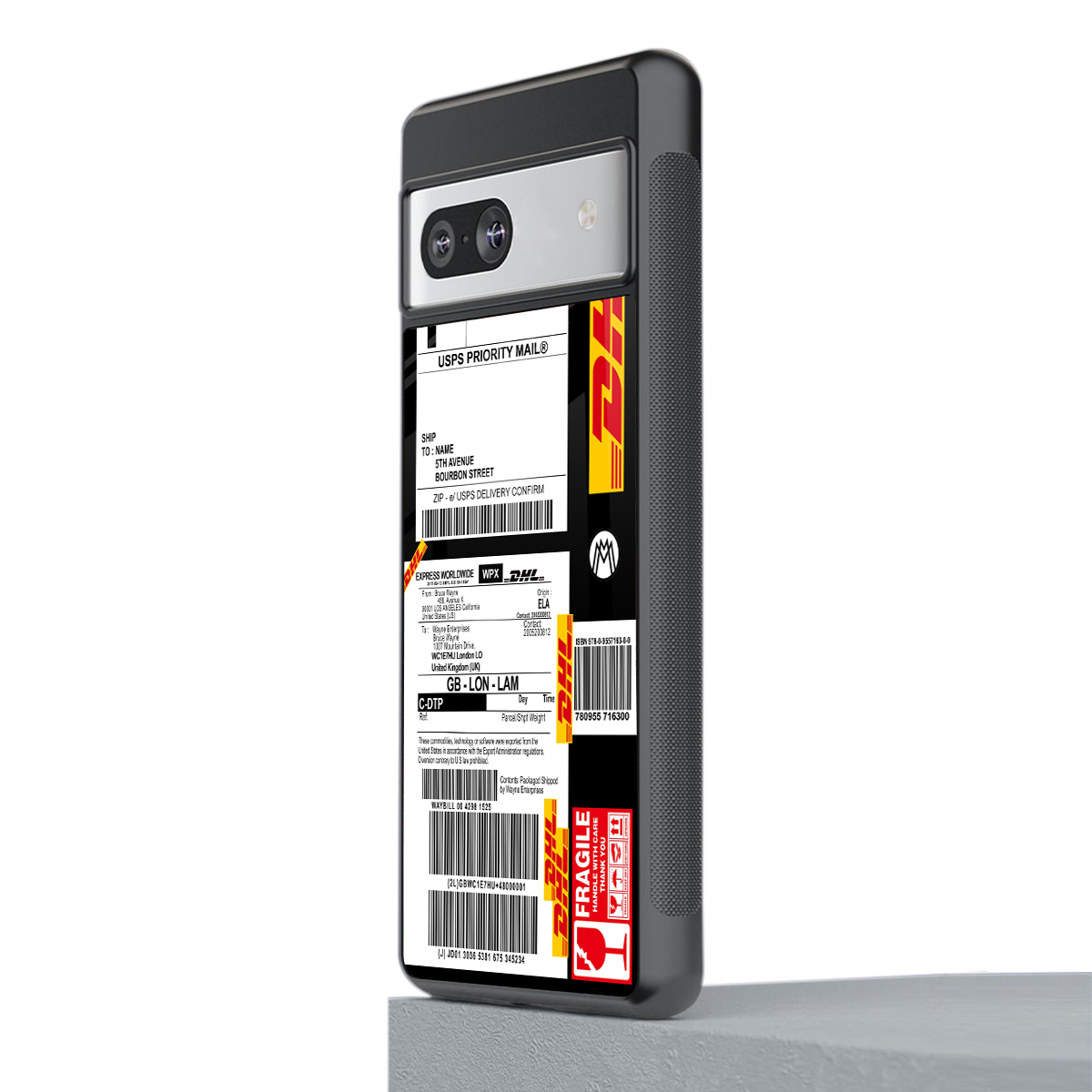 dhl delivery label back phone cover | glass case for Google Pixel 7A
