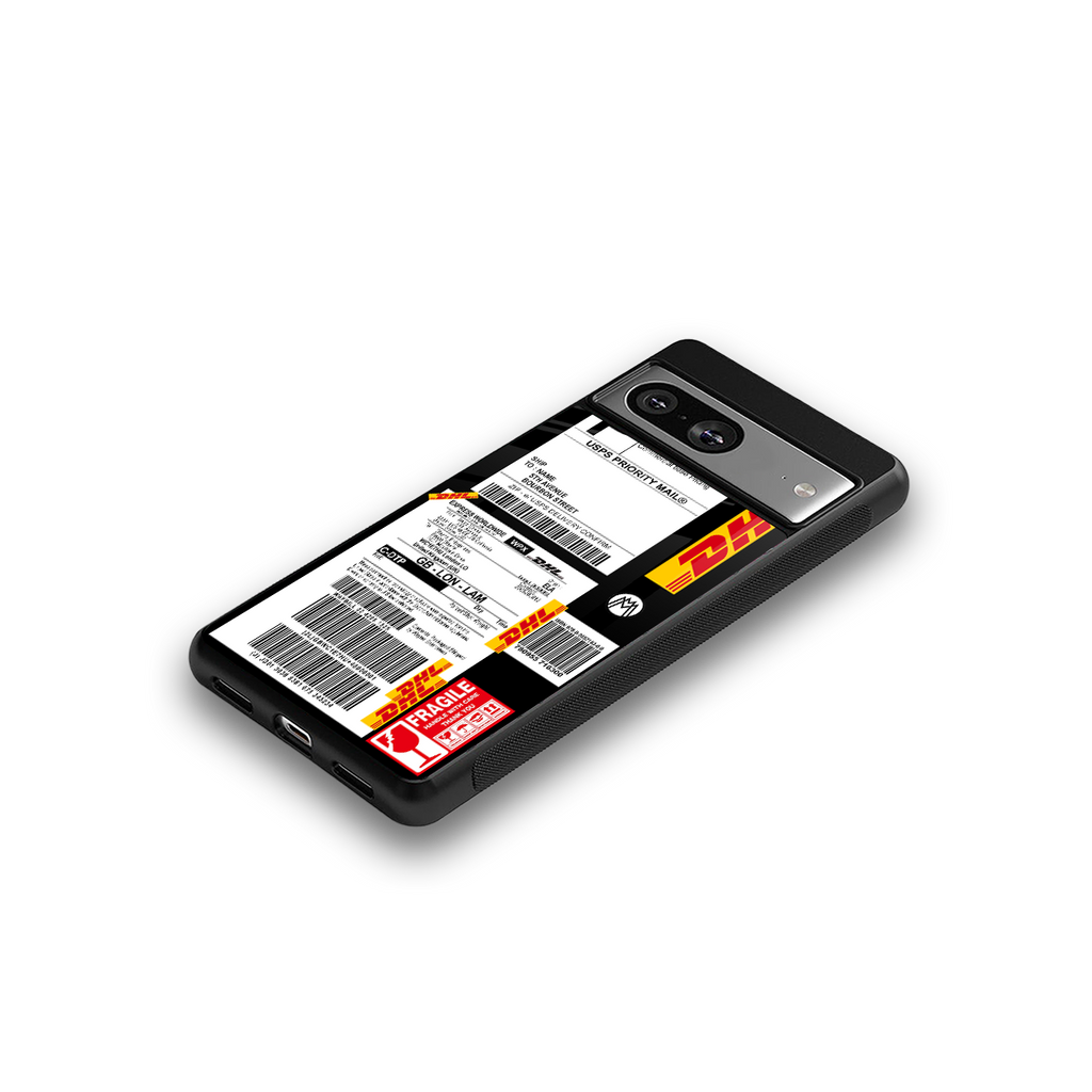dhl delivery label back phone cover | glass case for Google Pixel 8
