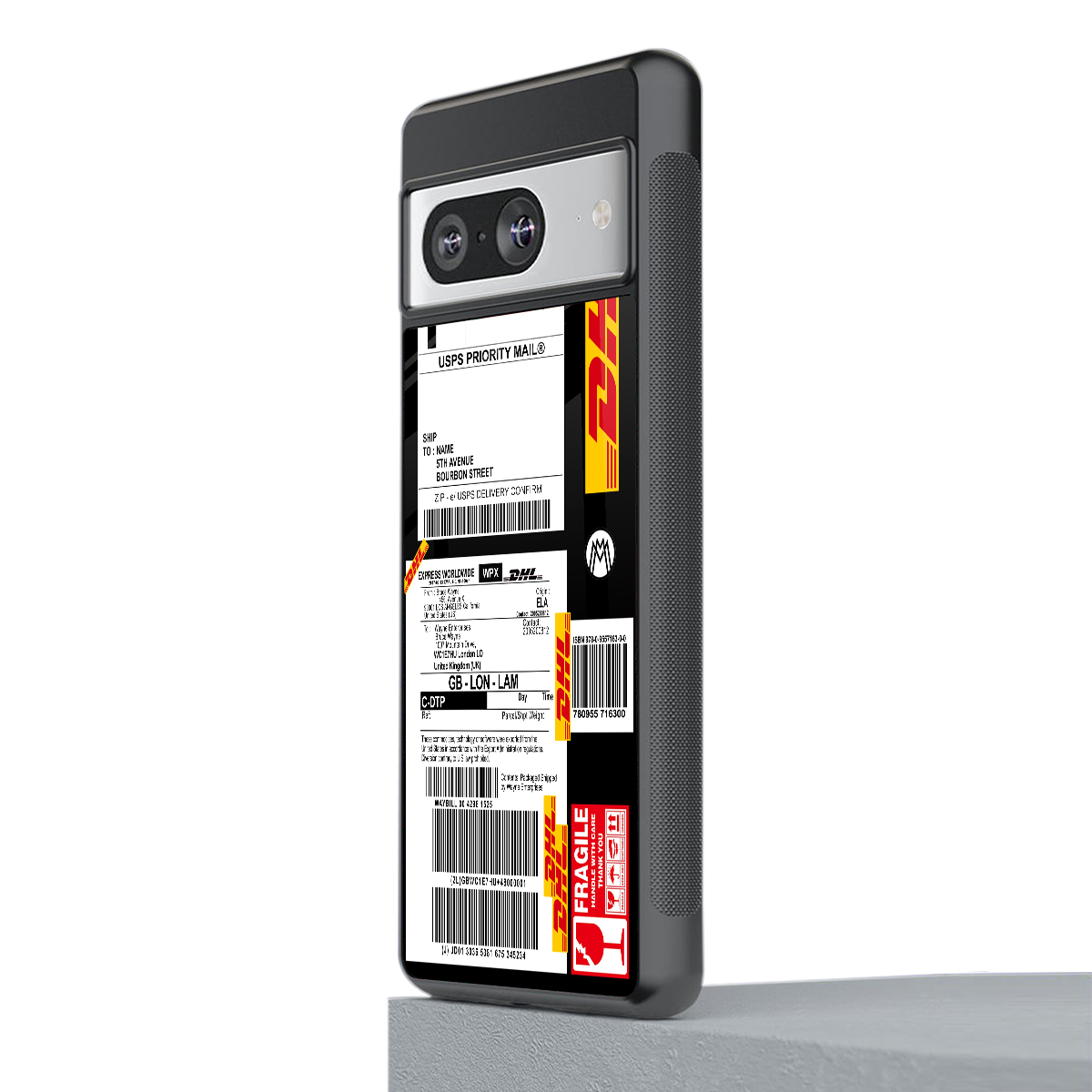 dhl delivery label back phone cover | glass case for Google Pixel 8
