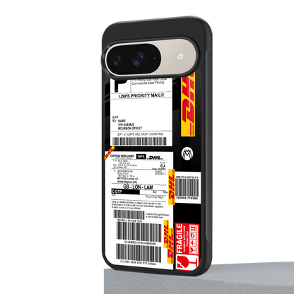 dhl delivery label back phone cover | glass case for google pixel 9