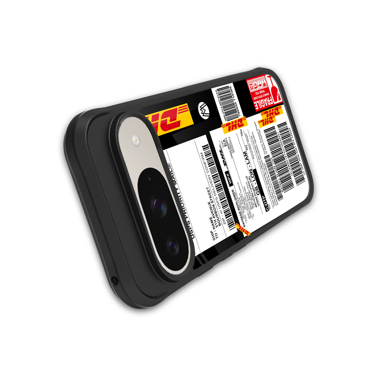 dhl delivery label back phone cover | glass case for google pixel 9