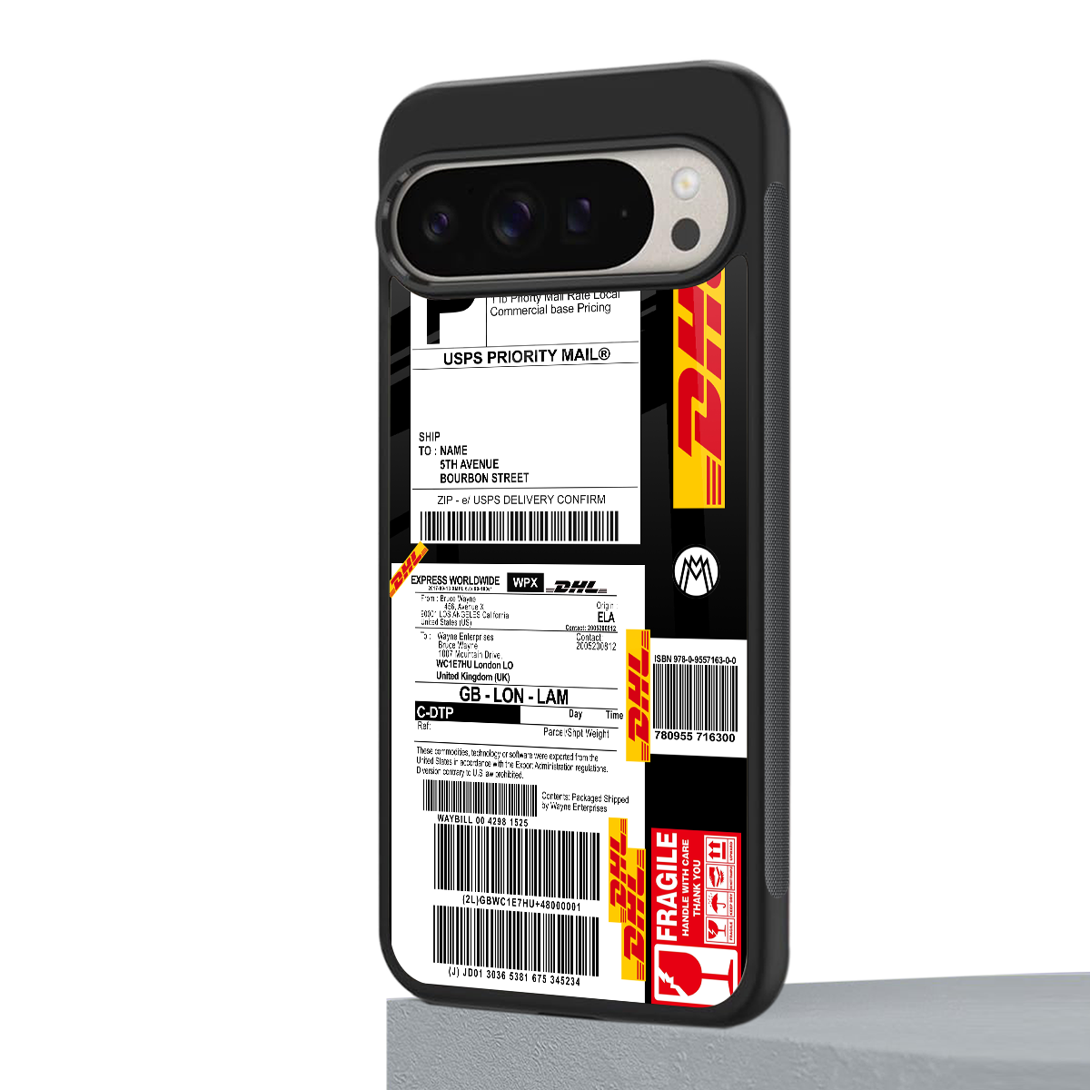 dhl delivery label back phone cover | glass case for google pixel 9 pro xl