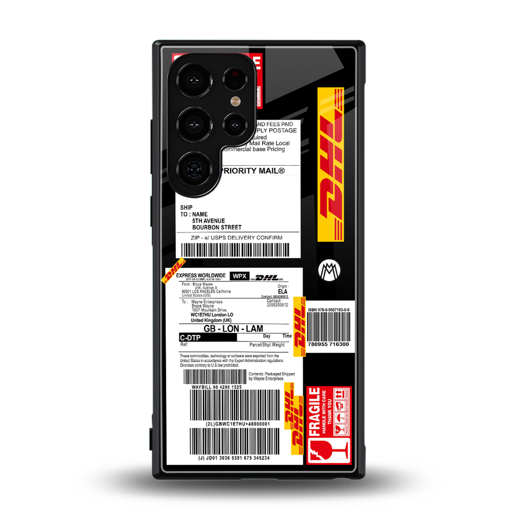 dhl delivery label back phone cover | glass case for samsung galaxy s23 ultra