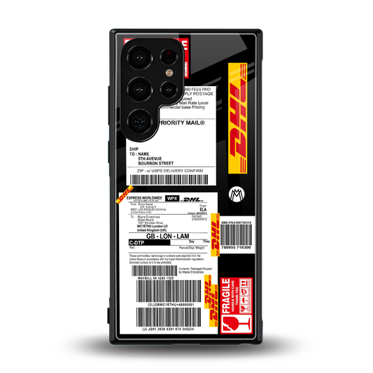 dhl delivery label back phone cover | glass case for samsung galaxy s23 ultra