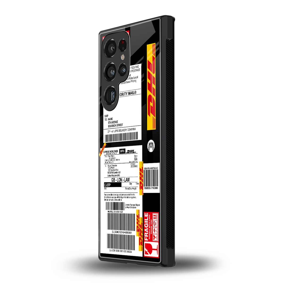 dhl delivery label back phone cover | glass case for samsung galaxy s23 ultra