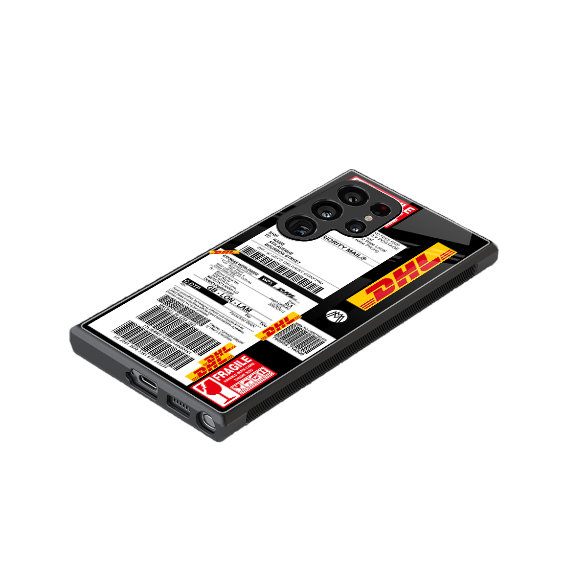 dhl delivery label back phone cover | glass case for samsung galaxy s23 ultra