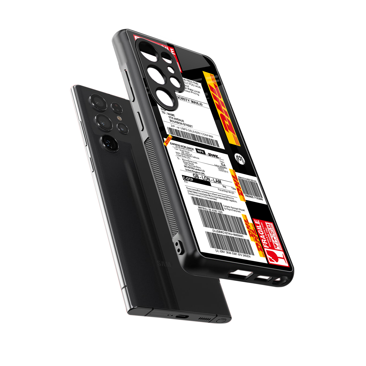dhl delivery label back phone cover | glass case for samsung galaxy s25 ultra