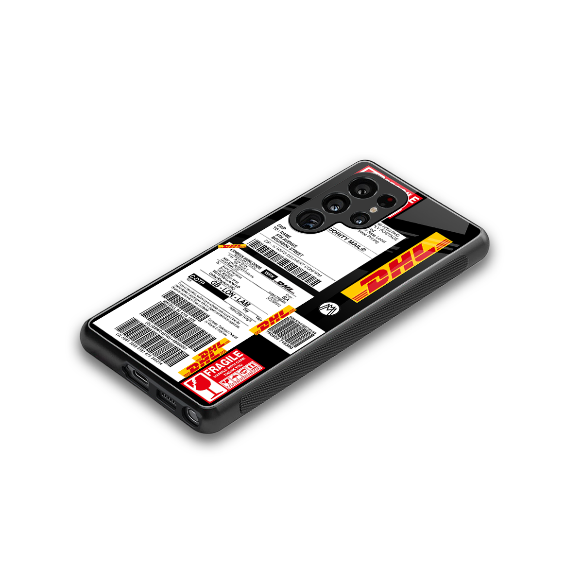 dhl delivery label back phone cover | glass case for samsung galaxy s25 ultra