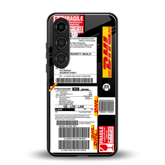 dhl delivery label back phone cover | glass case for samsung galaxy s23 plus