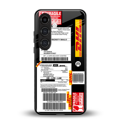 dhl delivery label back phone cover | glass case for samsung galaxy s24 fe