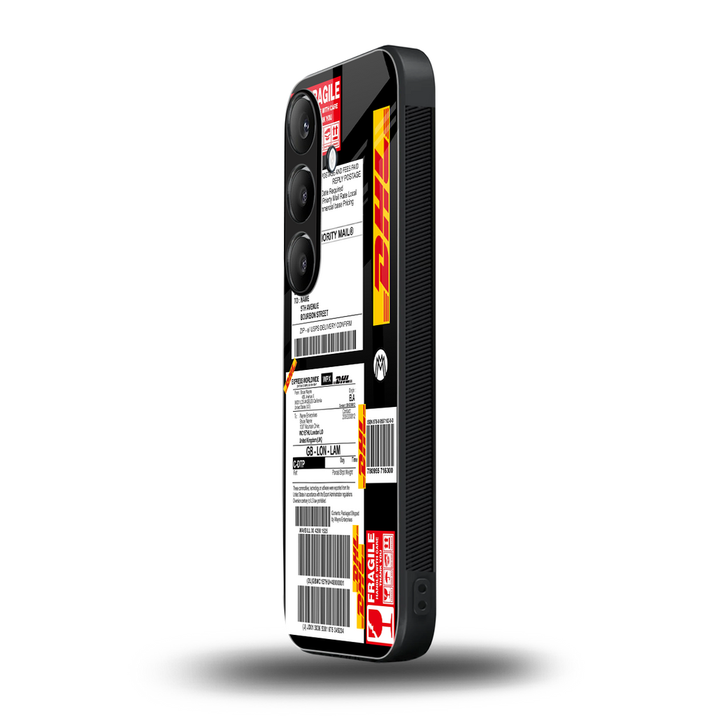 dhl delivery label back phone cover | glass case for samsung galaxy s23