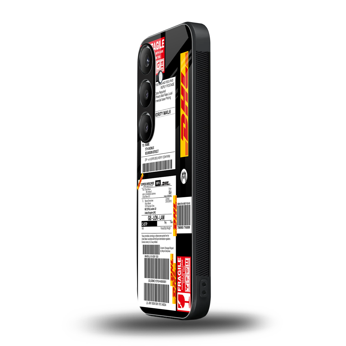 dhl delivery label back phone cover | glass case for samsung galaxy s23