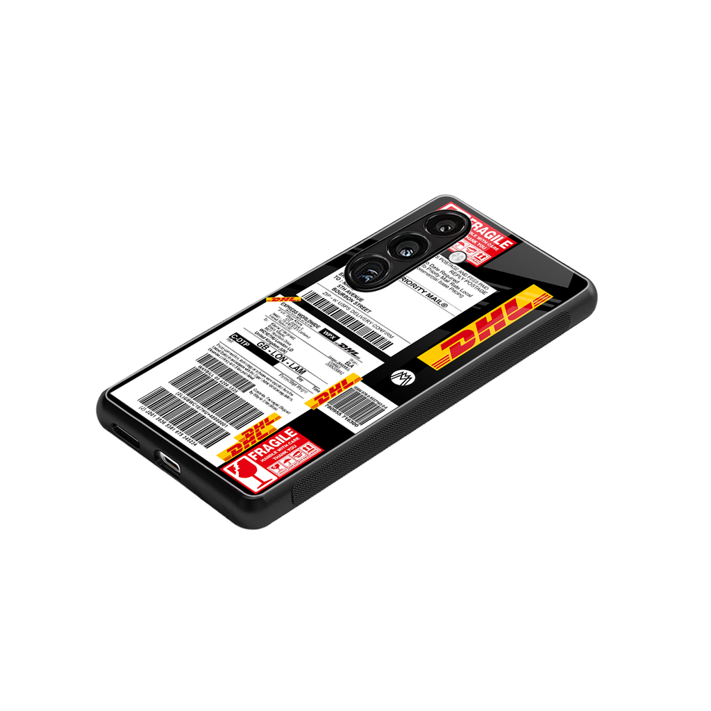 dhl delivery label back phone cover | glass case for samsung galaxy s23