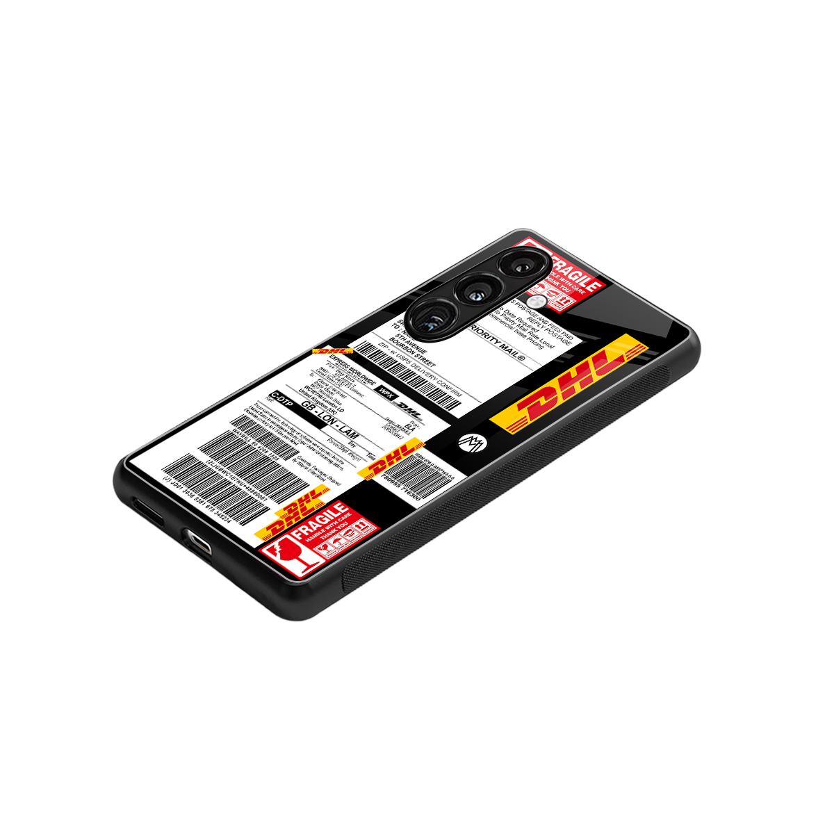 dhl delivery label back phone cover | glass case for samsung galaxy s23