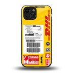 dhl yellow delivery label back phone cover | glass case for iphone 13 mini