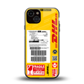 dhl yellow delivery label back phone cover | glass case for iphone 13