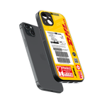dhl yellow delivery label back phone cover | glass case for iphone 14 plus