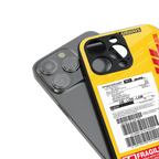 dhl yellow delivery label back phone cover | glass case for iphone 16